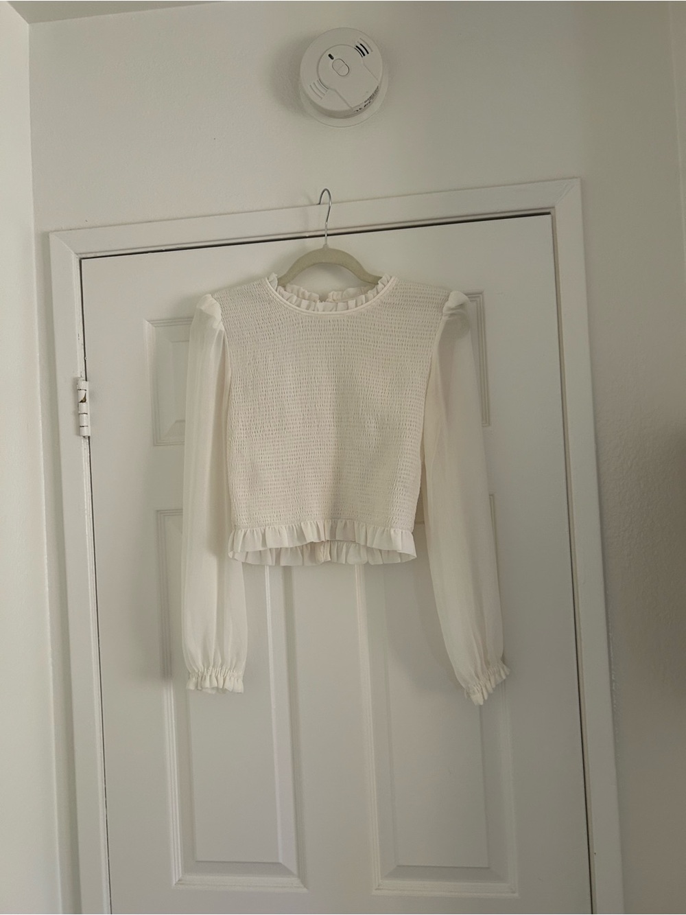 Wilfred white Textured Bodice Ruffle Blouse